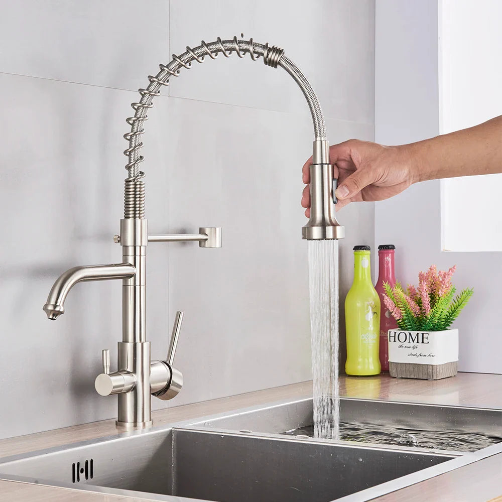 Afralia™ Dual Mode Water Filter Kitchen Faucet with 360 Rotation and Hot Cold Mixer
