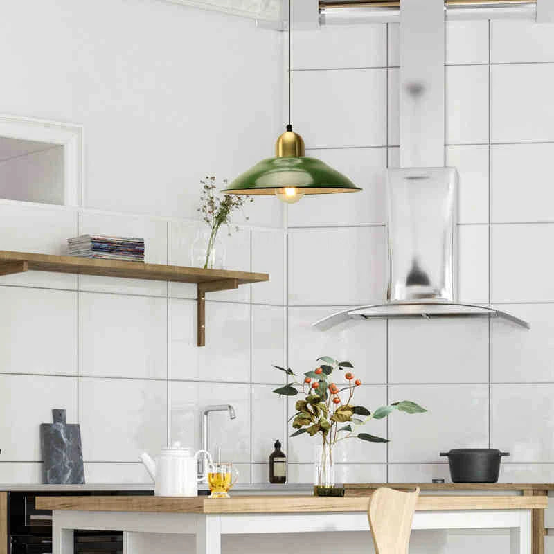 Afralia™ Vintage Green Pendant Chandelier: Industrial Nordic Style Ceiling Lamp for Home Decor