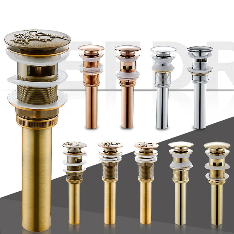 Afralia™ Brass Bathroom Sink Pop Up Drain for Lavatory Basin - HJ-0618F