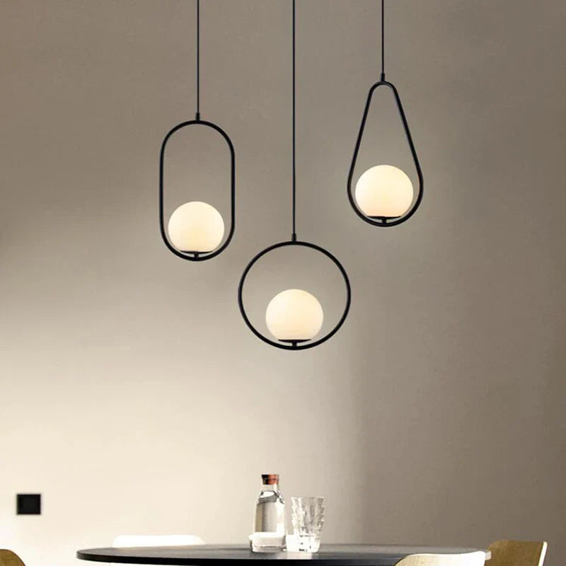 Afralia™ Glass Ball Pendant Lights for Kitchen Dining Bedroom Decor