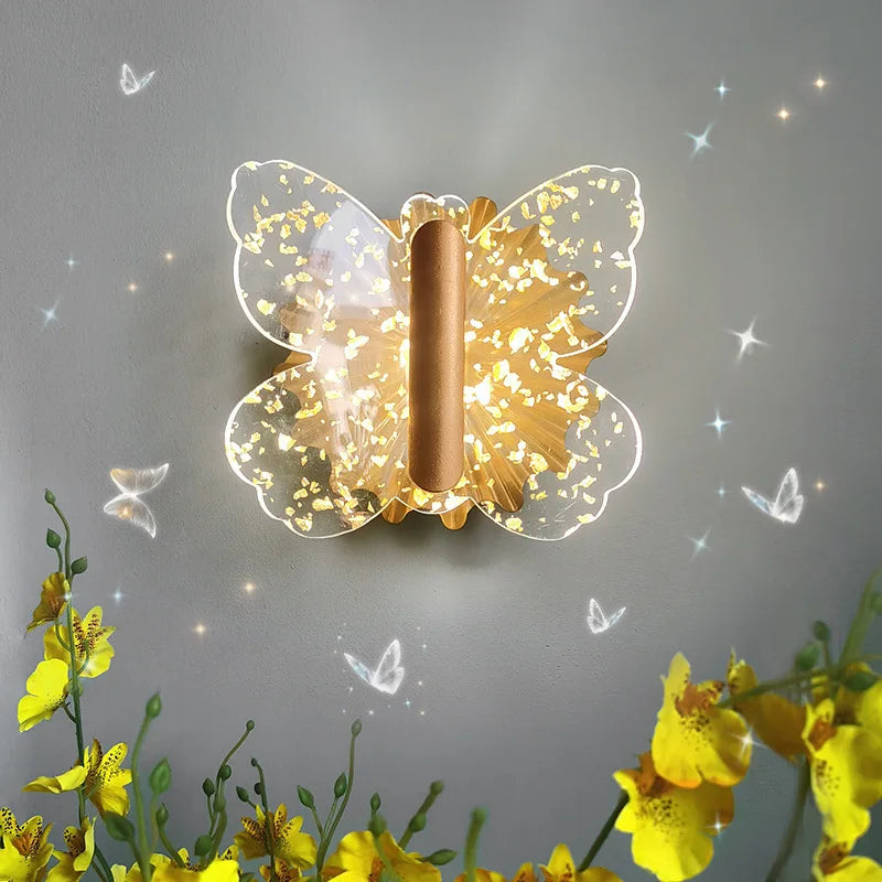 Afralia™ Butterfly Wall Lamp: Modern LED Sconce Light for Bedroom, Living Room, Restaurant & Bathroom