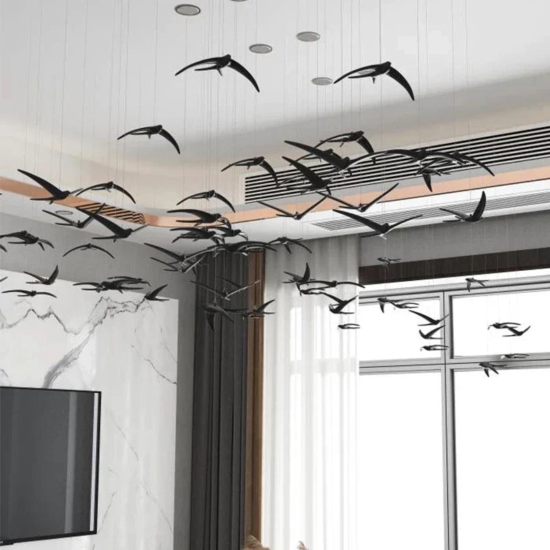 Afralia™ Swallow Golden Resin Bird Wall Hanging for Background Decoration