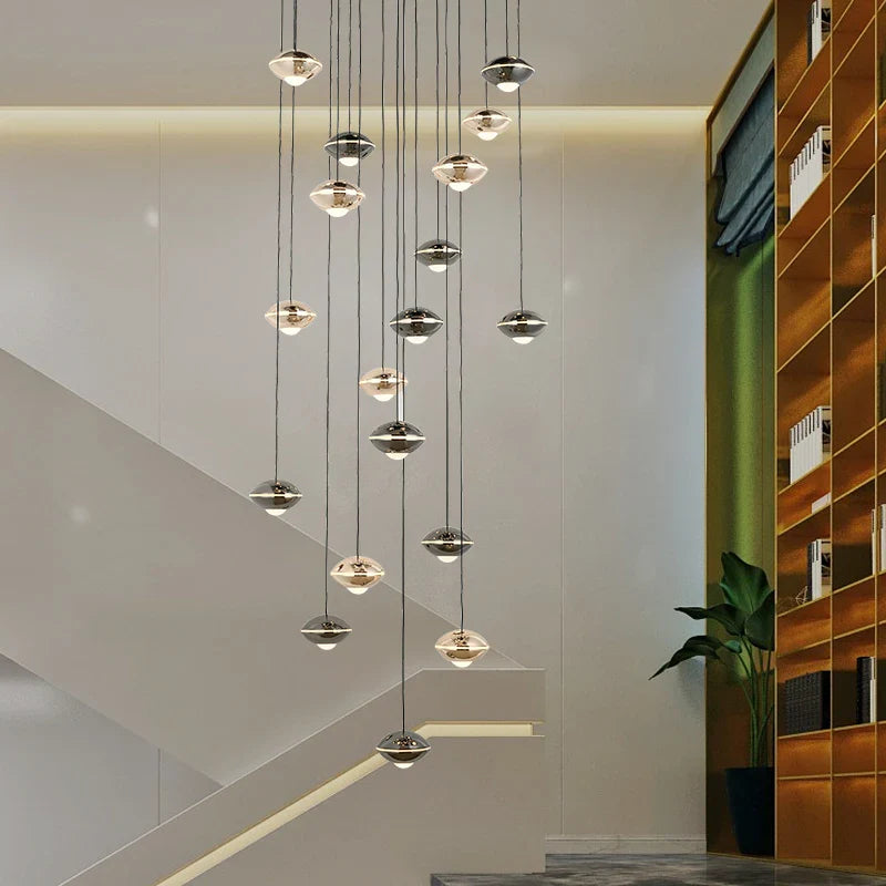 Afralia™ Loft Staircase Pendant Light: Aluminum Ball Droplight for Restaurant Bar Decor