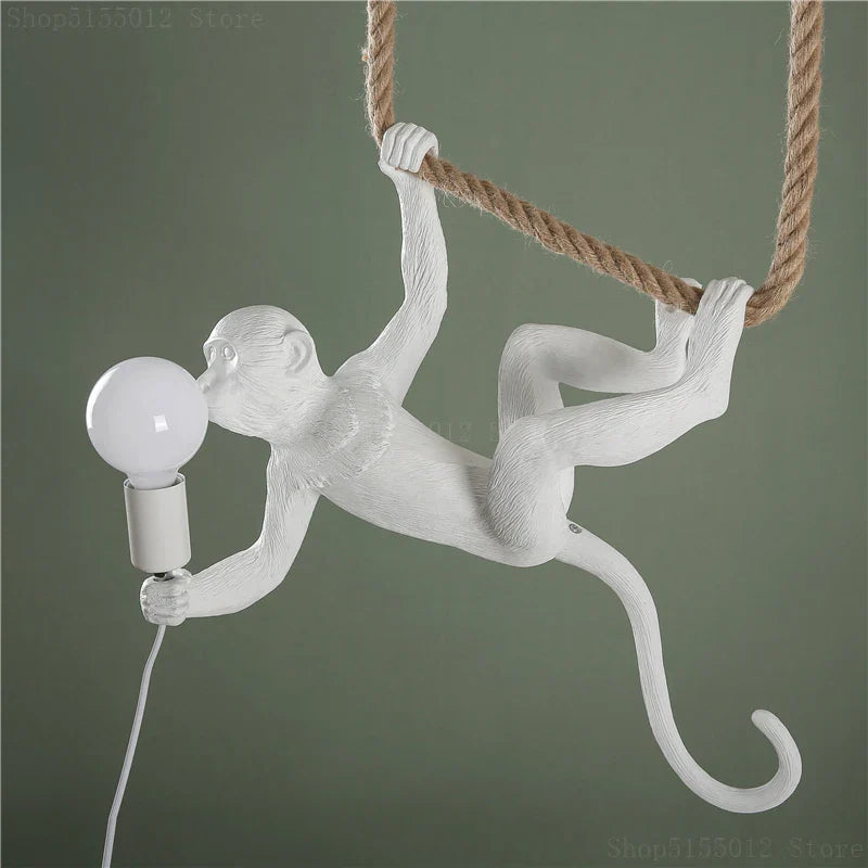 Afralia™ Monkey Resin Pendant Light for Artistic Living Room Decor