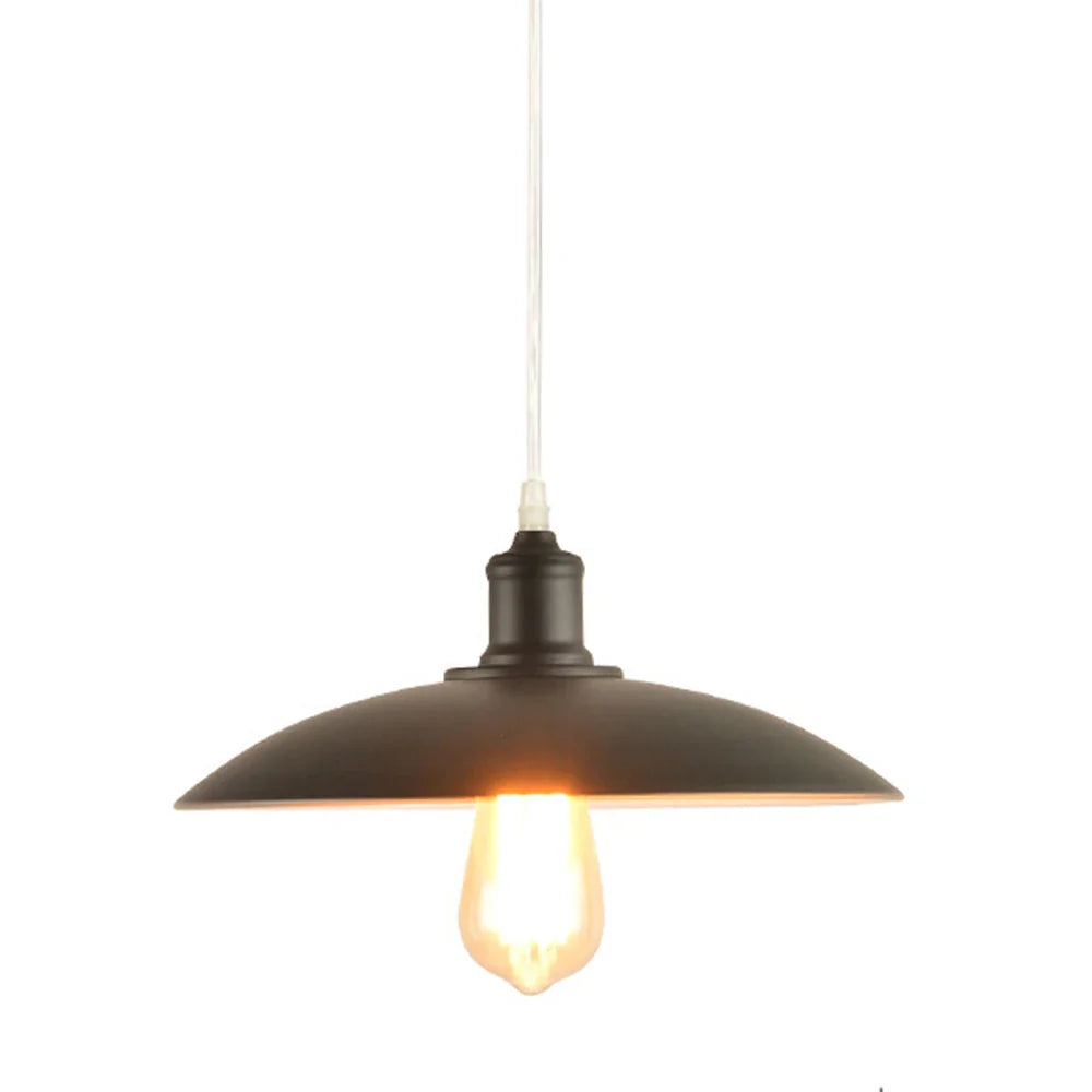 Afralia™ Metal Retro Pendant Industrial Chandelier: Vintage Nordic Style Ceiling Light with Shiny Metal Lampshade
