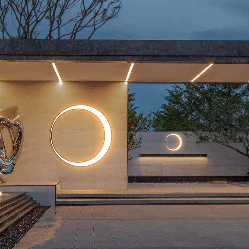 Afralia™ Moon Outdoor Patio Light IP65 Waterproof Stainless Steel Round Wall Light