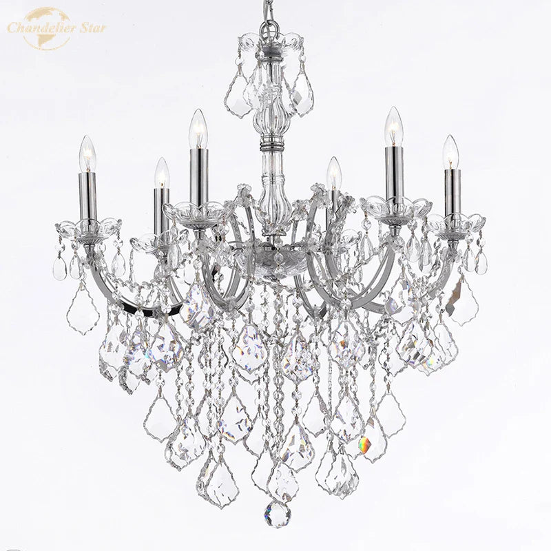 Afralia™ Traditional Crystal Chandelier LED Hanging Lamp Luxe Candle Lustre