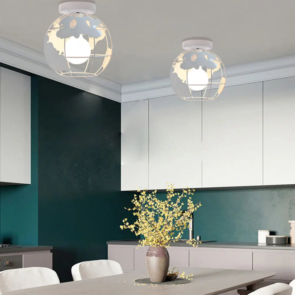 Afralia™ Nordic Industrial LED Ceiling Lights for Home Bedroom Living Room Kitchen