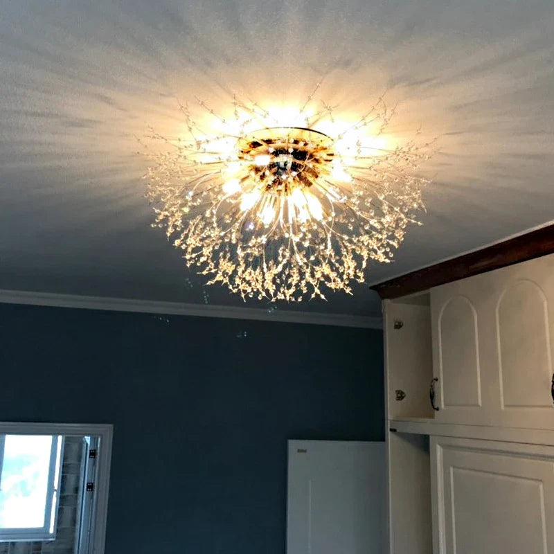 Afralia™ Dandelion Chandelier: Nordic Minimalist Wrought Iron LED Indoor Light for Living Room