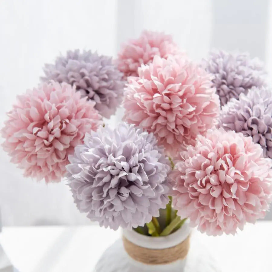 Afralia™ Silk Ball Chrysanthemum Wedding Artificial Flower Vase Home Decor