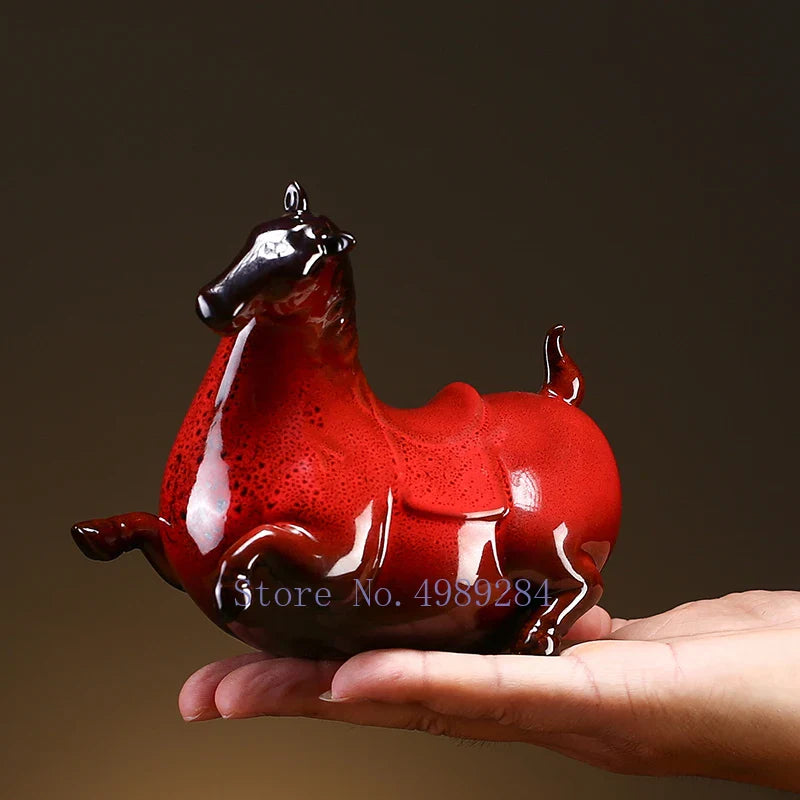 Afralia™ Ceramic Horse Statue Home Decor Ornament
