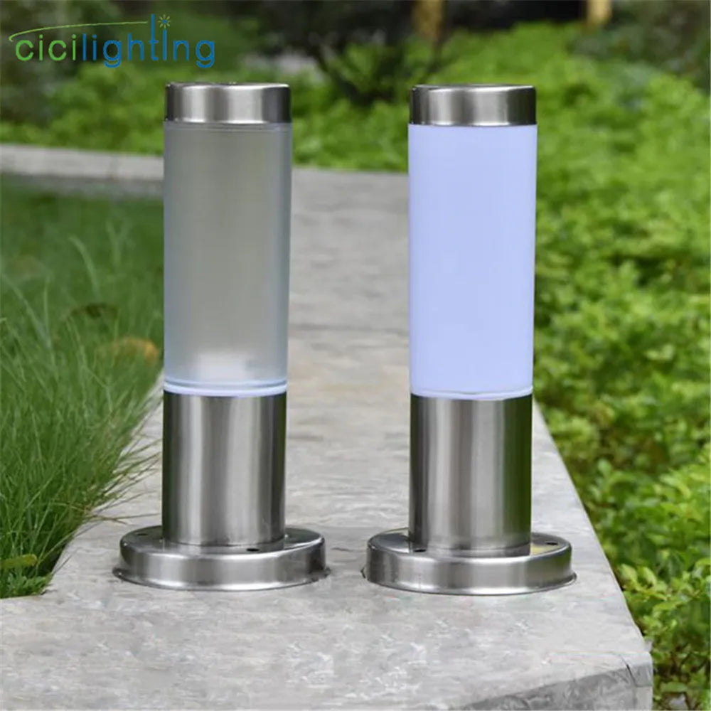 Afralia™ White Acrylic Shade Pillar Bollard Light for Outdoor Landscape and Pathways