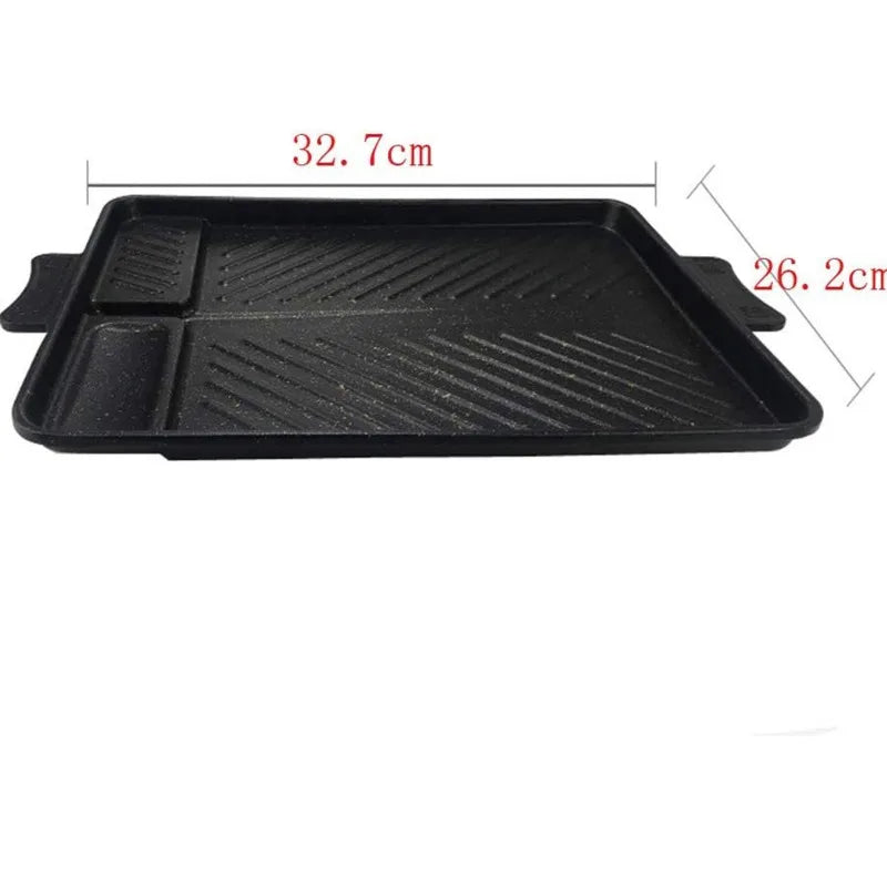 Afralia™ Korean Grill Pan: Non-stick Smokeless BBQ Tray for Indoor/Outdoor Grilling
