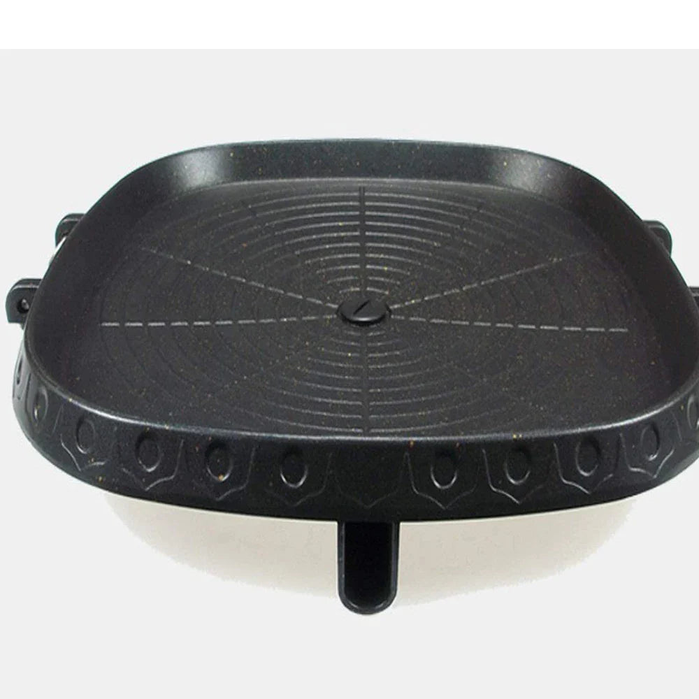 Afralia™ Double Layered Non-Stick Korean BBQ Grill Pan - Indoor Outdoor Grilling