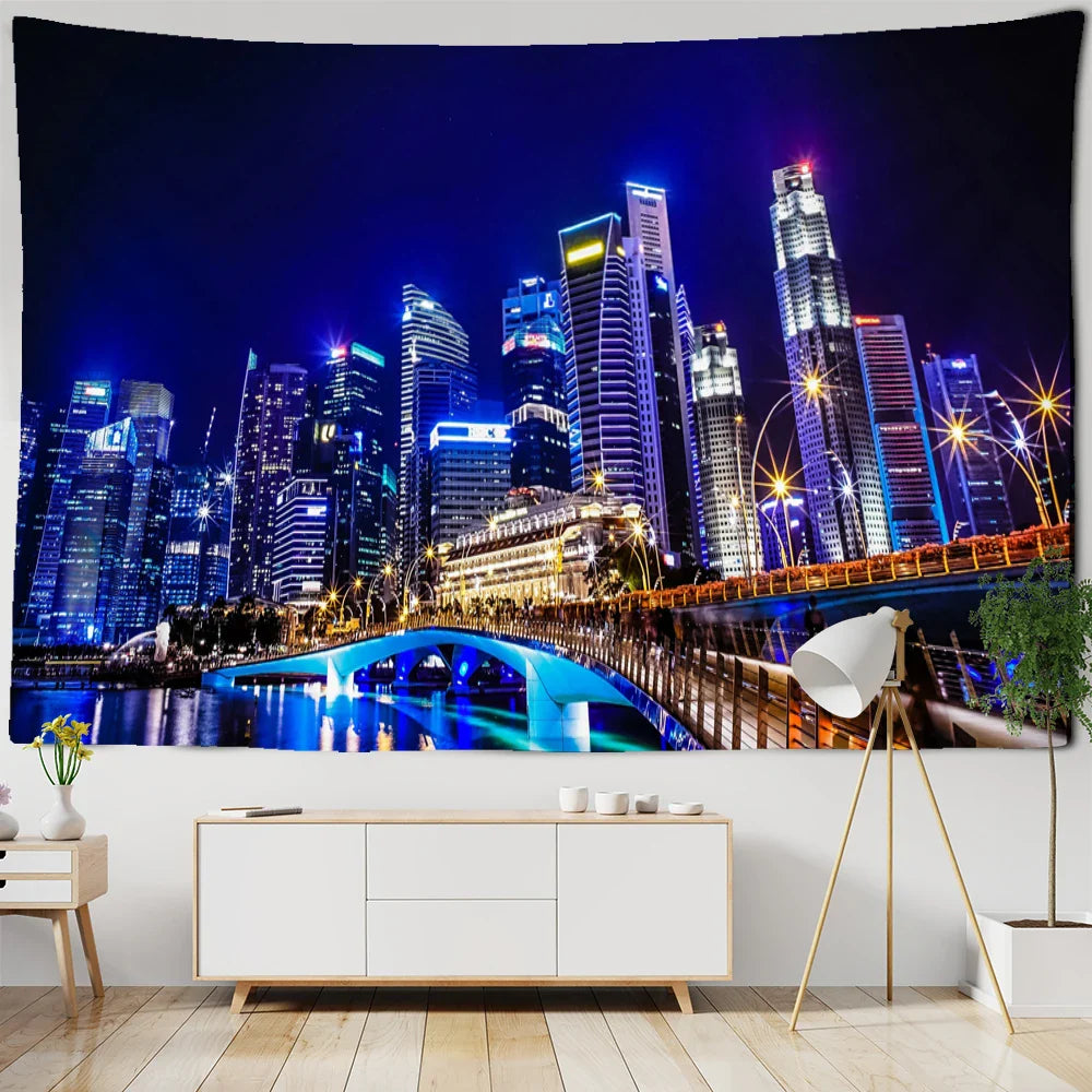 Afralia™ Boho Chic Night View Tapestry.