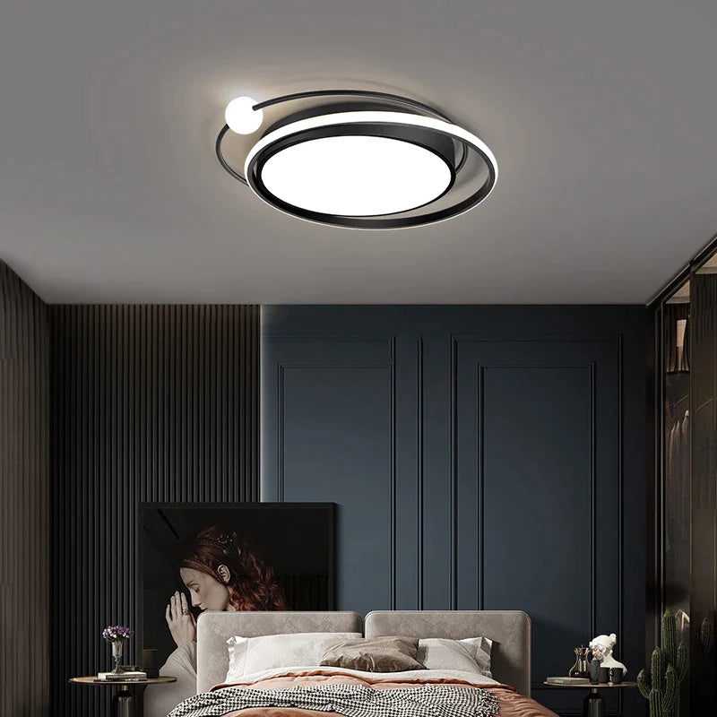 Afralia™ Square Ceiling Light for Bedroom Warm Creative Geometric Study Balcony