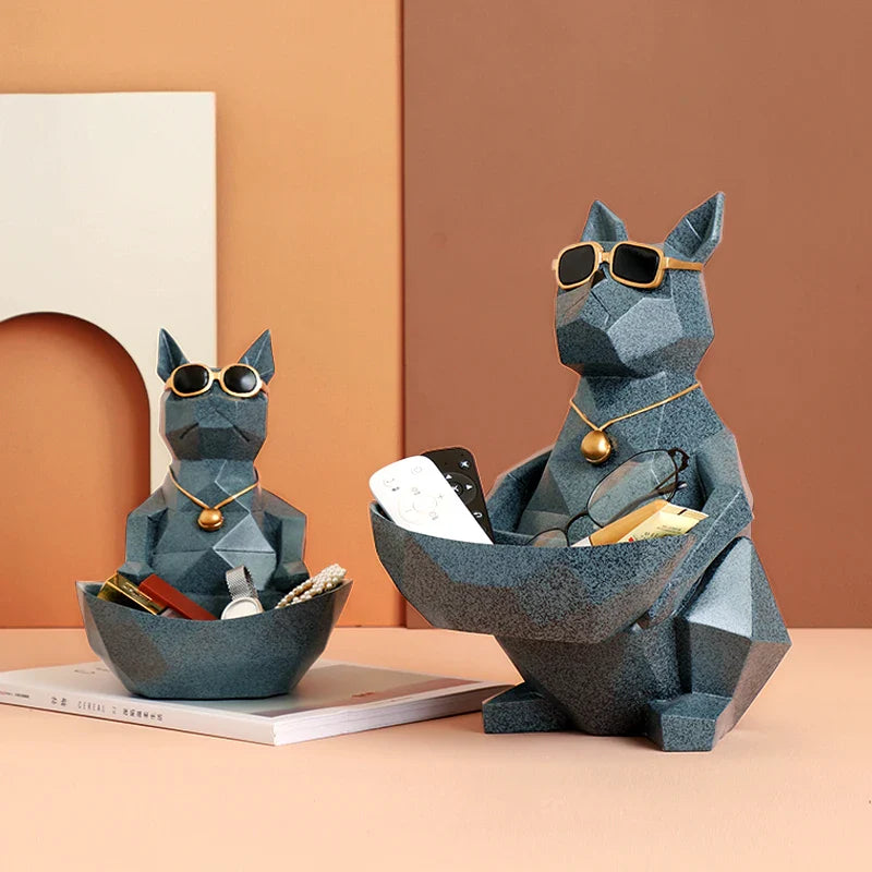 Afralia™ Cool Cat Resin Figurine Table Statue Decor Sculpture Ornamental Figurines