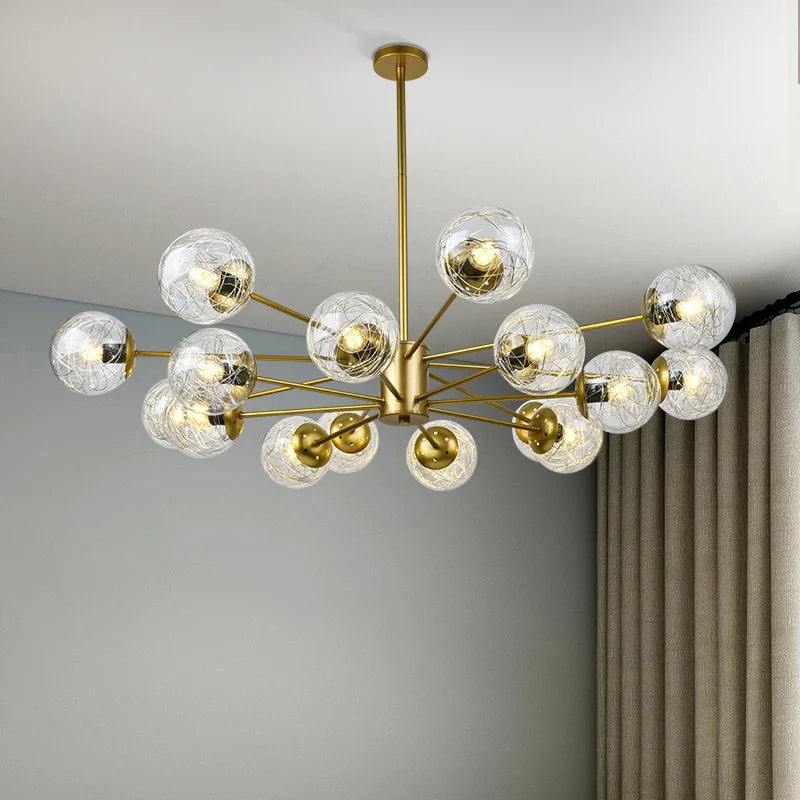 Afralia™ Glass LED Chandeliers: Modern Dining Room Bedroom Living Room Pendant Lights