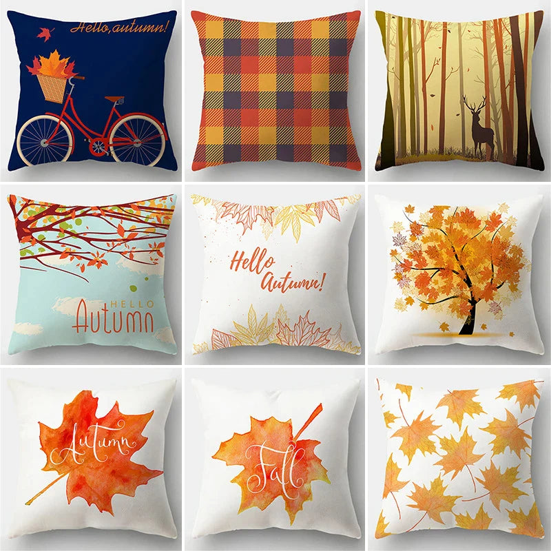 Afralia™ Maple Leaves Tree Plant Pillow Case - Ins Style Decor for Home, Office & Car