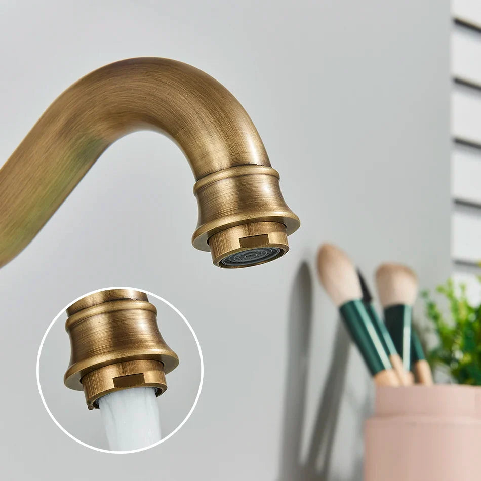 Afralia™ Brass Basin Faucet with Swivel Spout & Single Handle Deck Mount