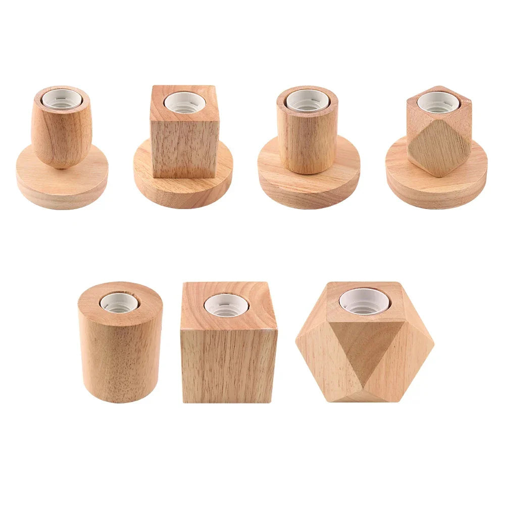 Retro Wood Table Lamp with E27 Socket | Afralia™ Vintage Desk Lamp | Wooden Base Table Light