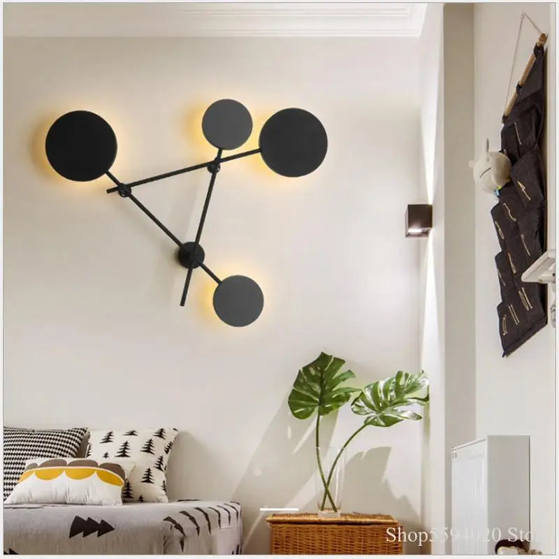 Afralia™ Geometric Iron Wall Lamp: Modern Nordic Design, LED, Living Room & Bedroom Décor
