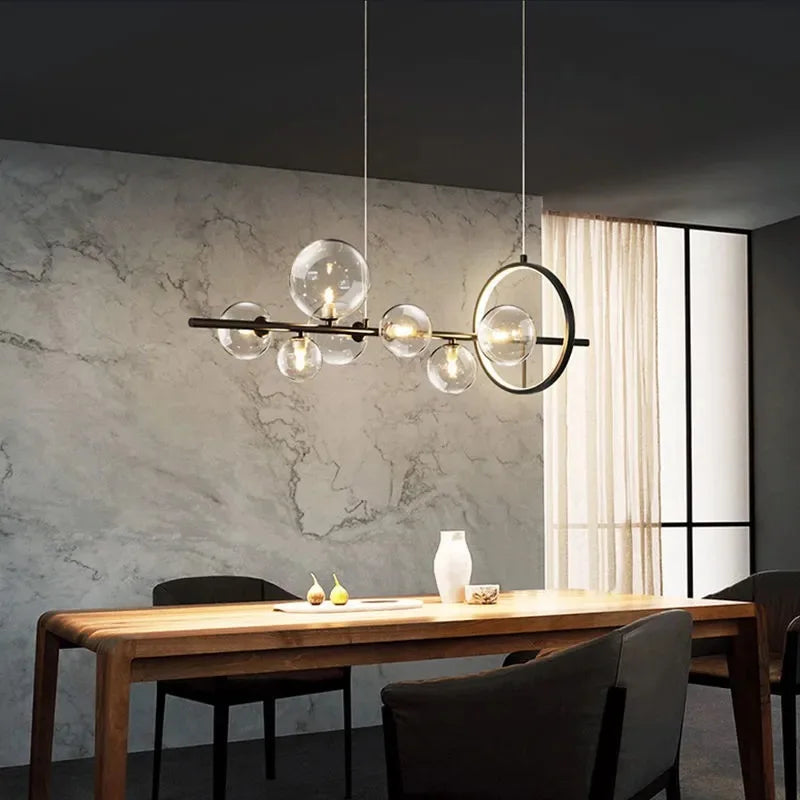 Afralia™ Glass Bubble Chandelier Light for Dining Room and Store