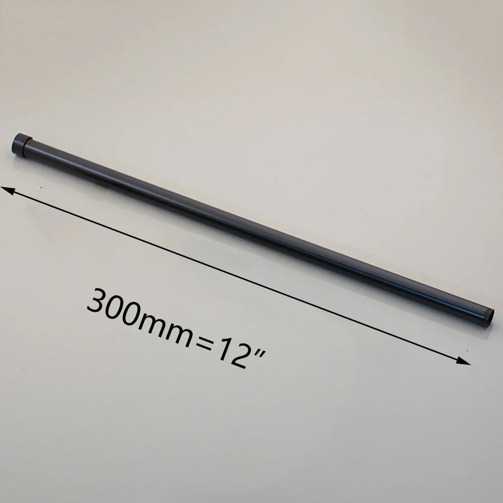 Afralia™ Golden Black Stainless Steel Round Shower Arm for Bathroom with Extension Arm