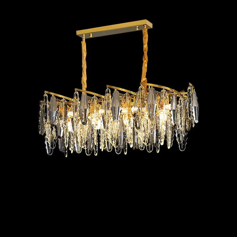 Afralia™ Art Deco LED Crystal Chandelier Lighting for Foyer