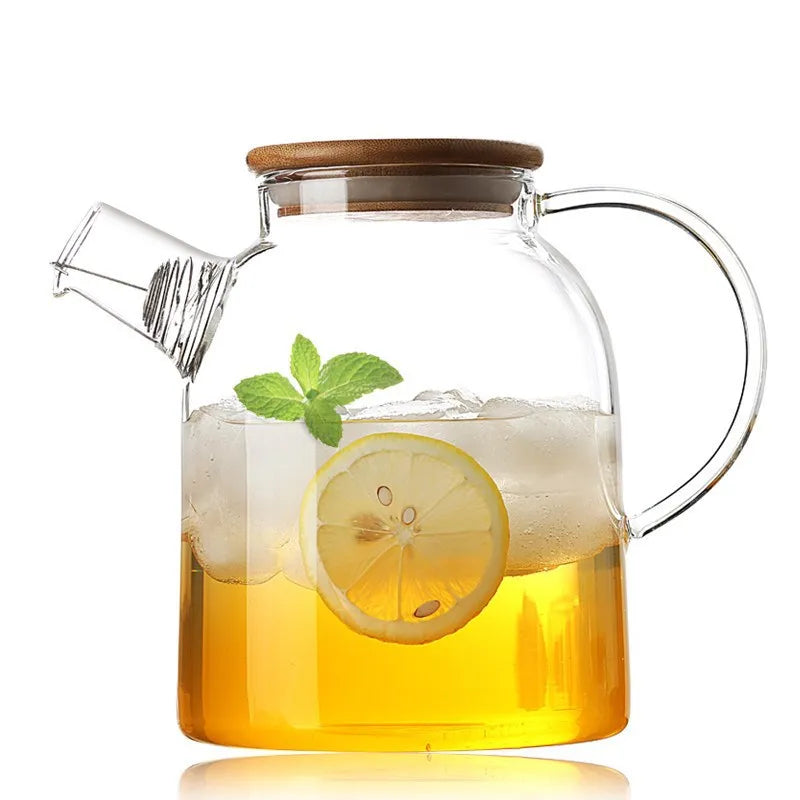Afralia™ Glass Teapot Cold Water Jug 1000ml/1600ml