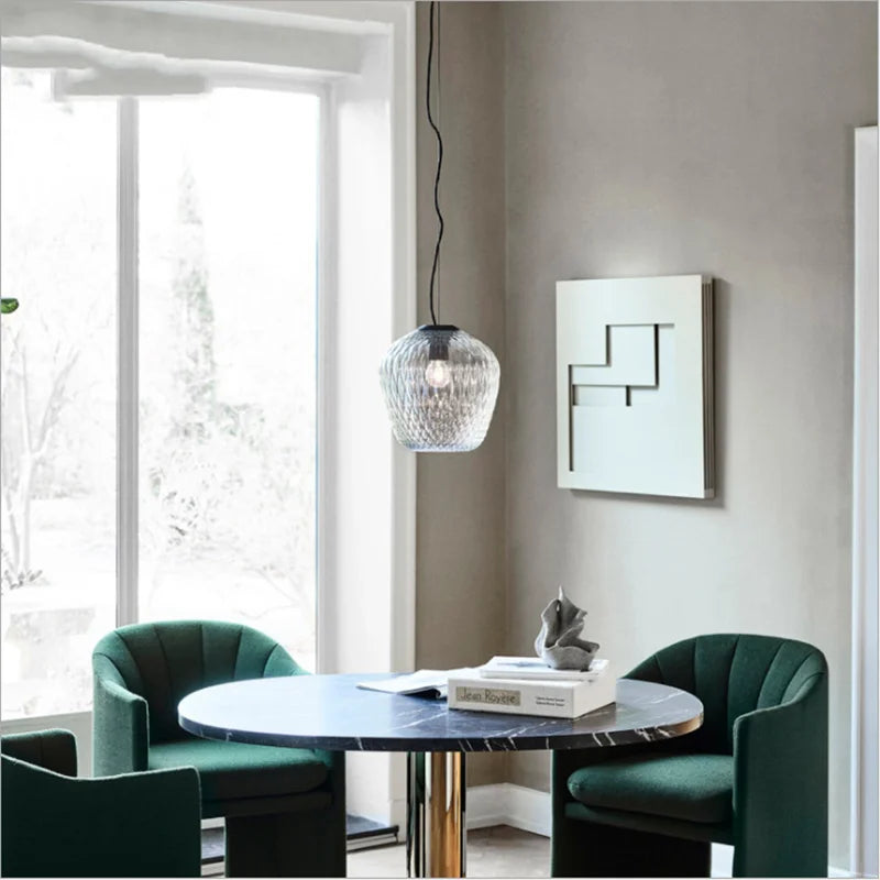 Afralia™ Modern Nordic Glass Pendant Light - LED Indoor Home Decor