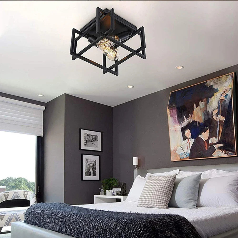 Afralia™ Industrial Vintage LED Ceiling Light Fixture for Home Kitchen Bar