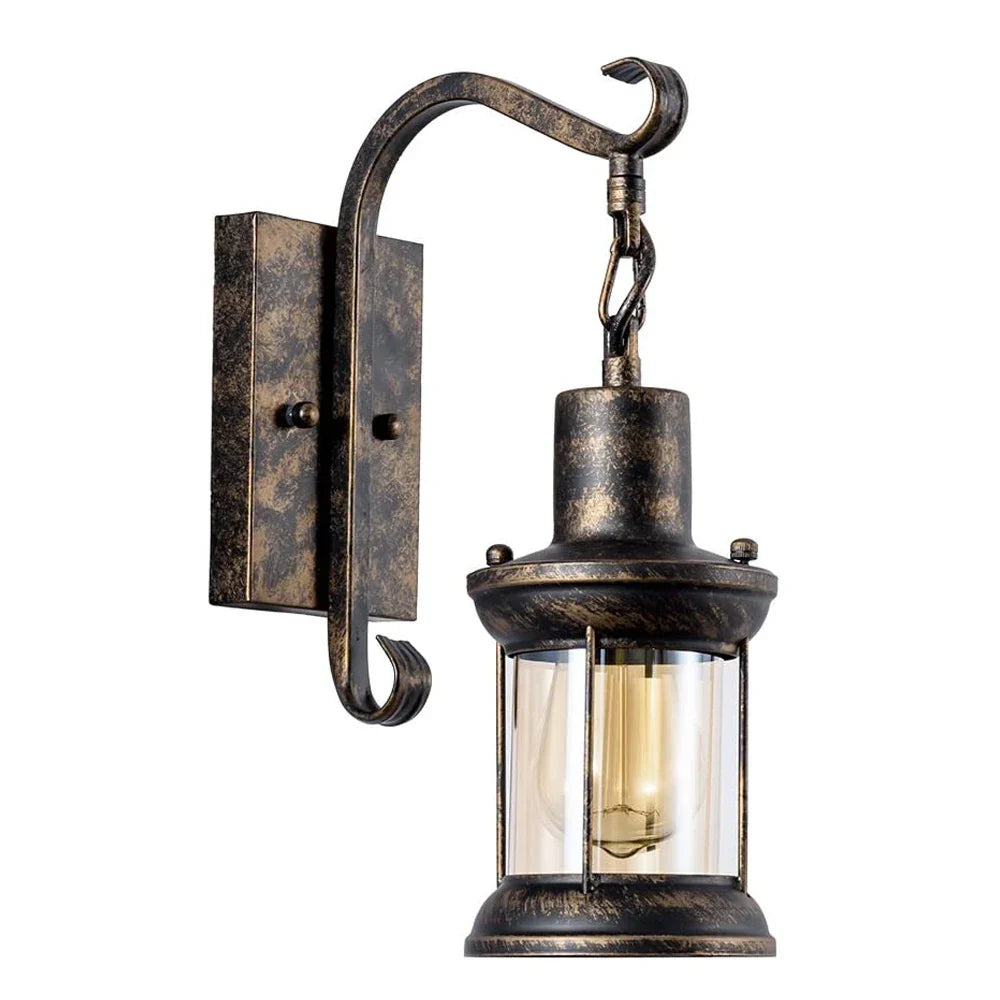Afralia™ Industrial Vintage Wall Light: Retro Metal Indoor Fixture with Glass Shade Cover