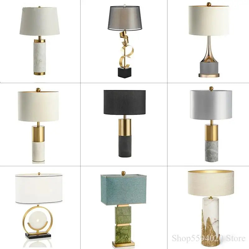Afralia™ Marble Table Lamp: Post-modern Luxury for Living Room, Bedroom, or Model Room