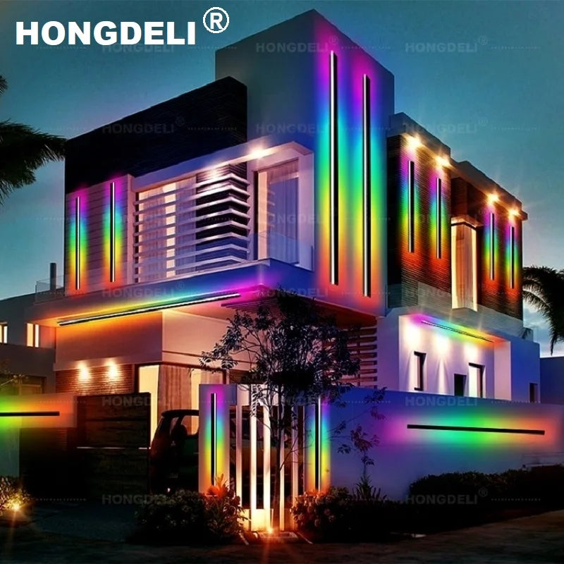 Afralia™ RGB Outdoor Wall Lamp: 7-Color Garden & Porch Atmosphere Light