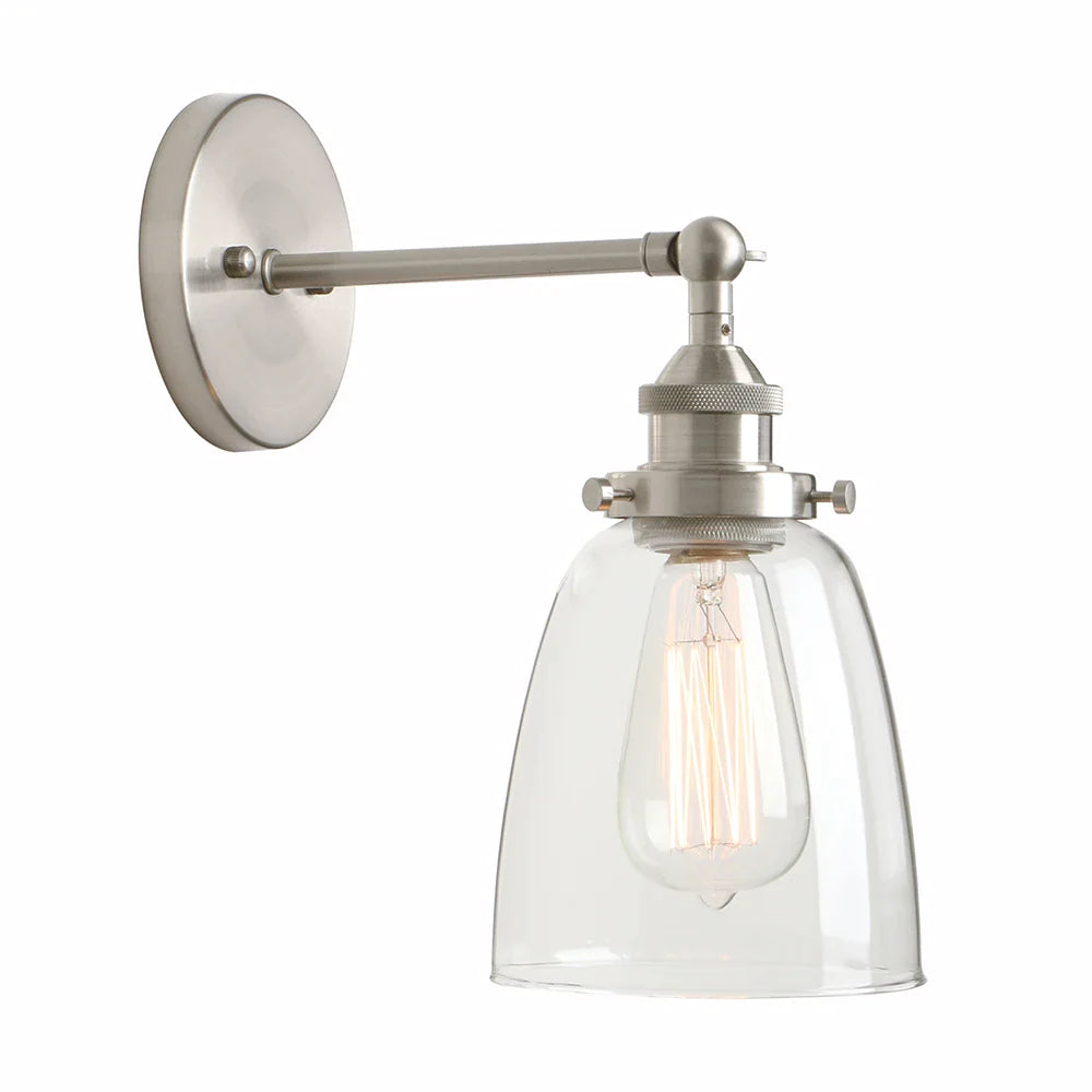 Afralia™ Clear Glass Wall Lamp: Modern Sconce Mirror Light Fixture for Vintage Indoor Decor