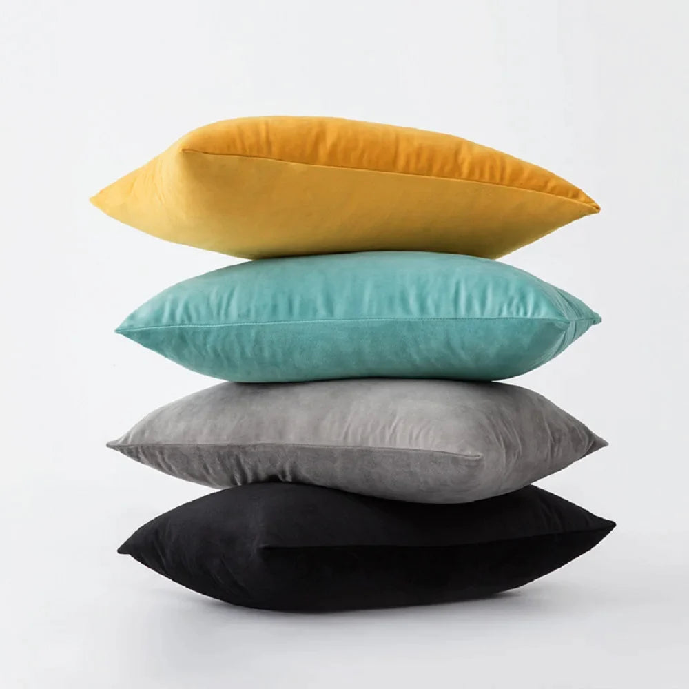 Afralia™ Velvet Solid Decorative Pillow Covers for Farmhouse Home Decor