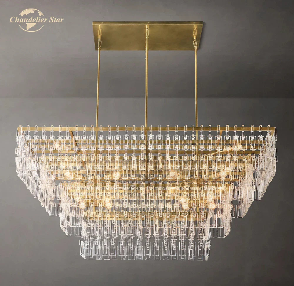 Afralia™ Marignan Crystal Chandelier Tiered Pendant Light for Living Room Dining Luxury
