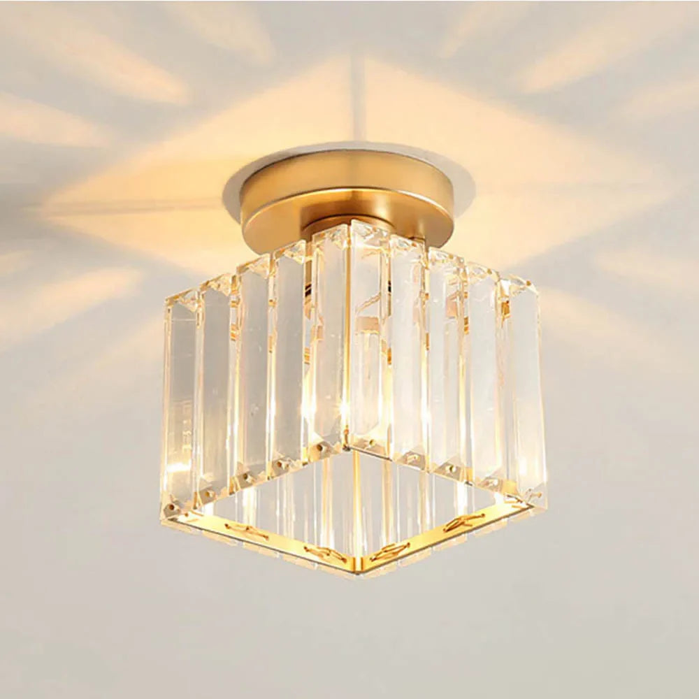 Afralia™ Crystal Pendant Ceiling Light, Modern E27 Semi Flush Design for Home Decor