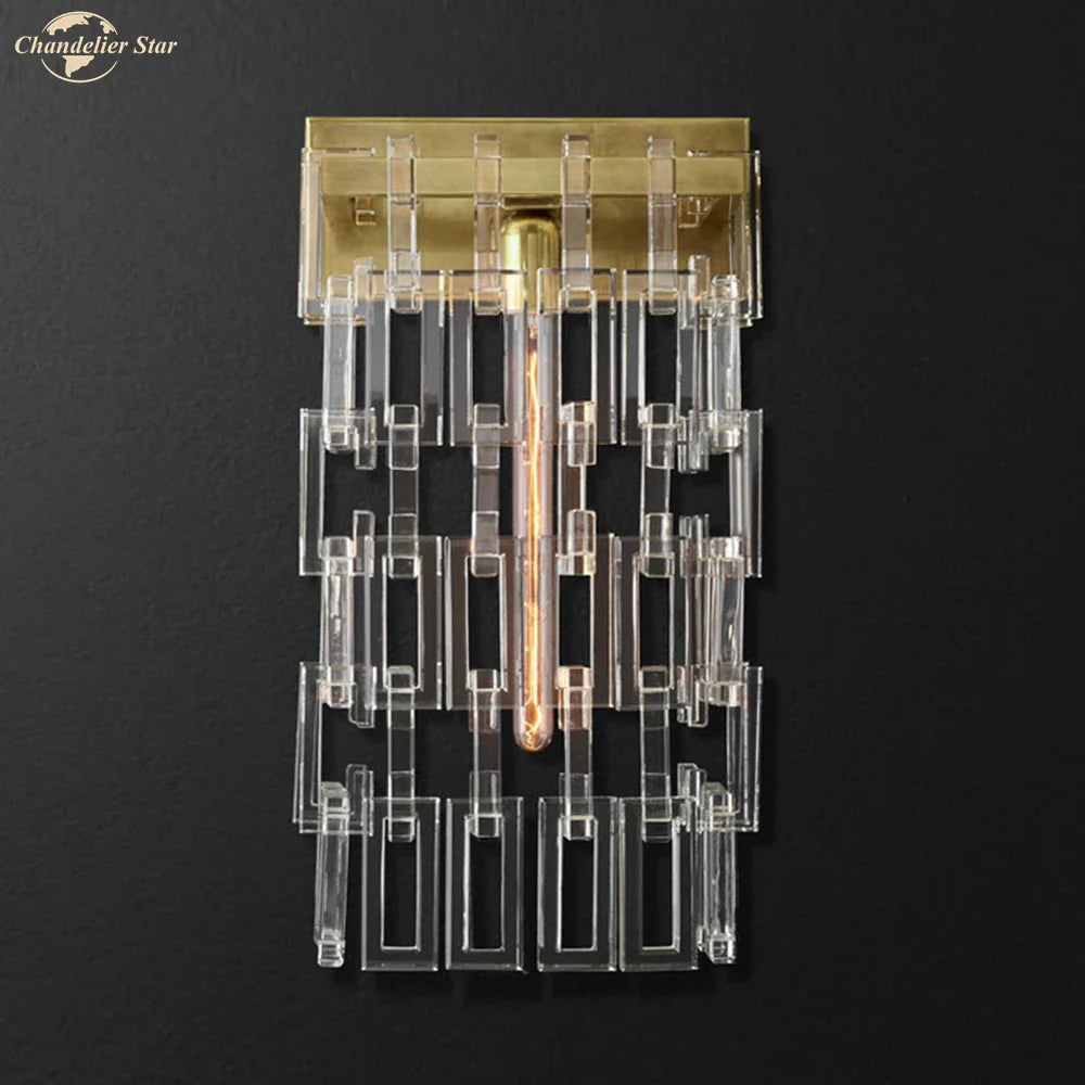 Afralia™ Crystal Wall Sconce Lamp: Modern Art Deco Square Design for Home Interior