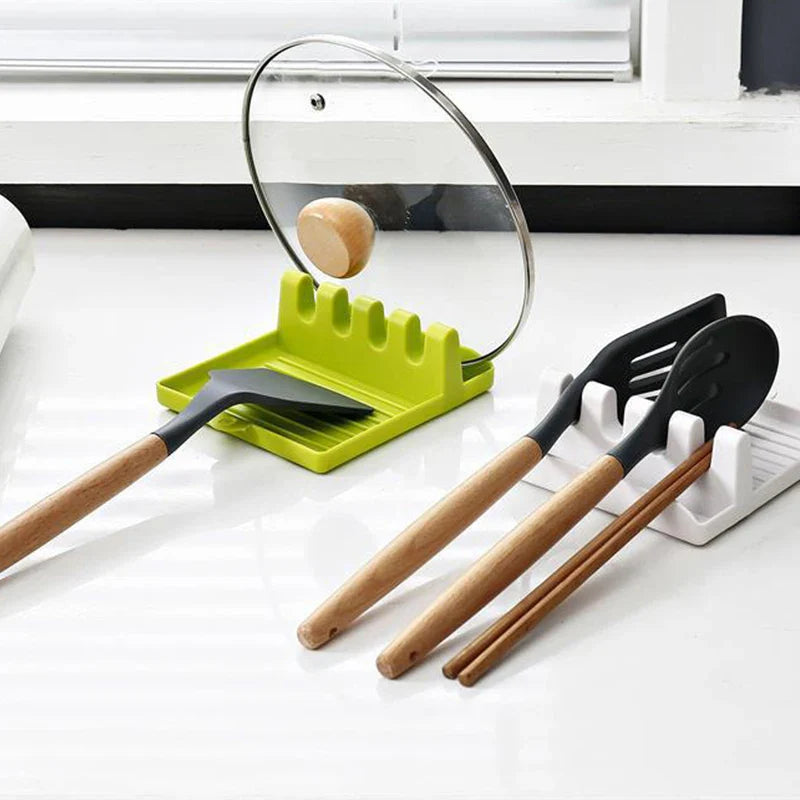 Afralia™ Kitchen Utensil Stand Pot Lid Holder Spatula Organizer Spoon Rest