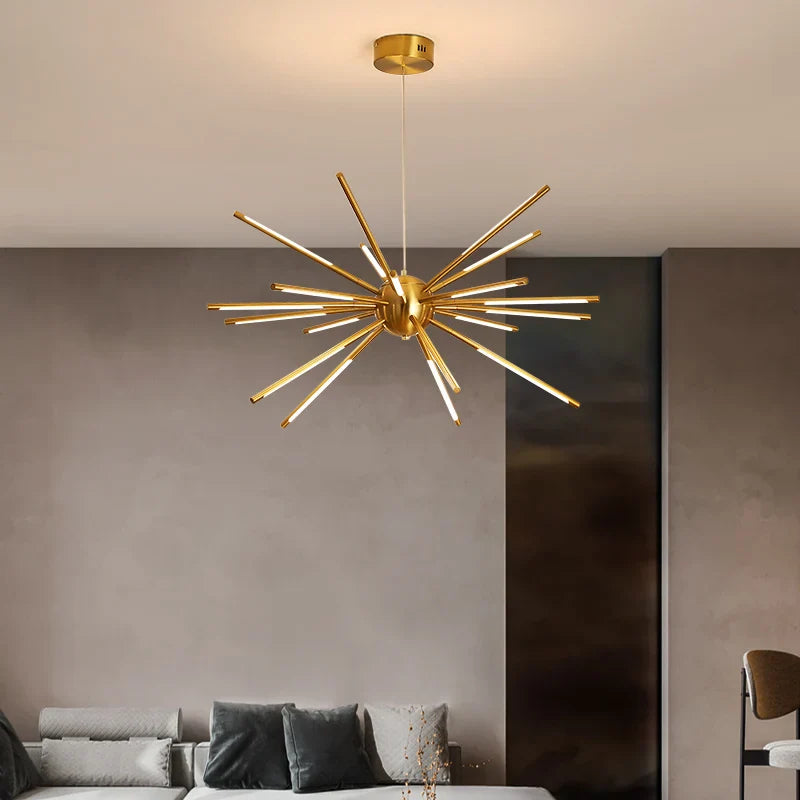 Afralia™ Modern Gold Iron Sputnik Chandelier for Living Room, Bedroom, Dining Room