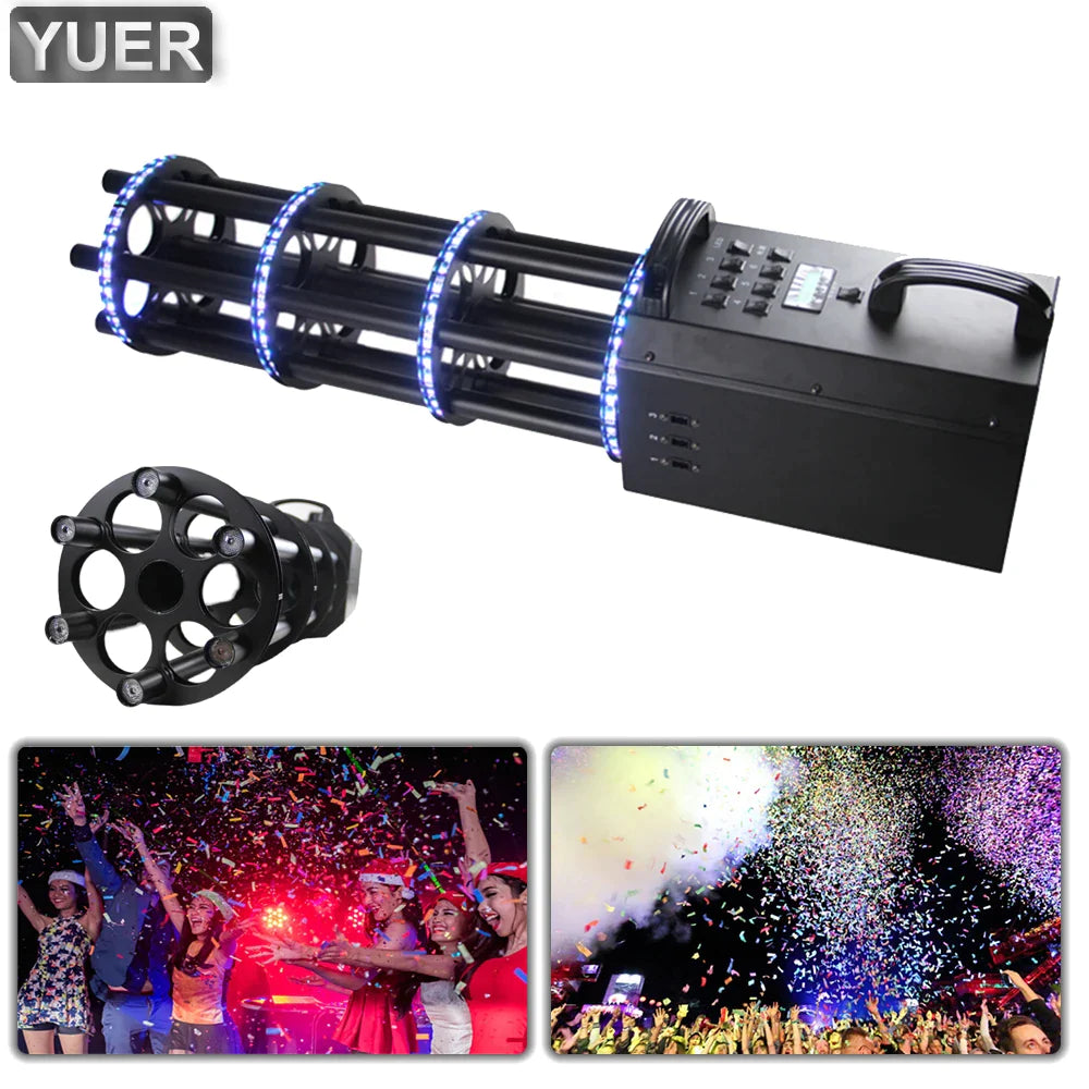 Afralia™ LED Firework Cannon Six Head Salute Machine for Stage Party Celebration