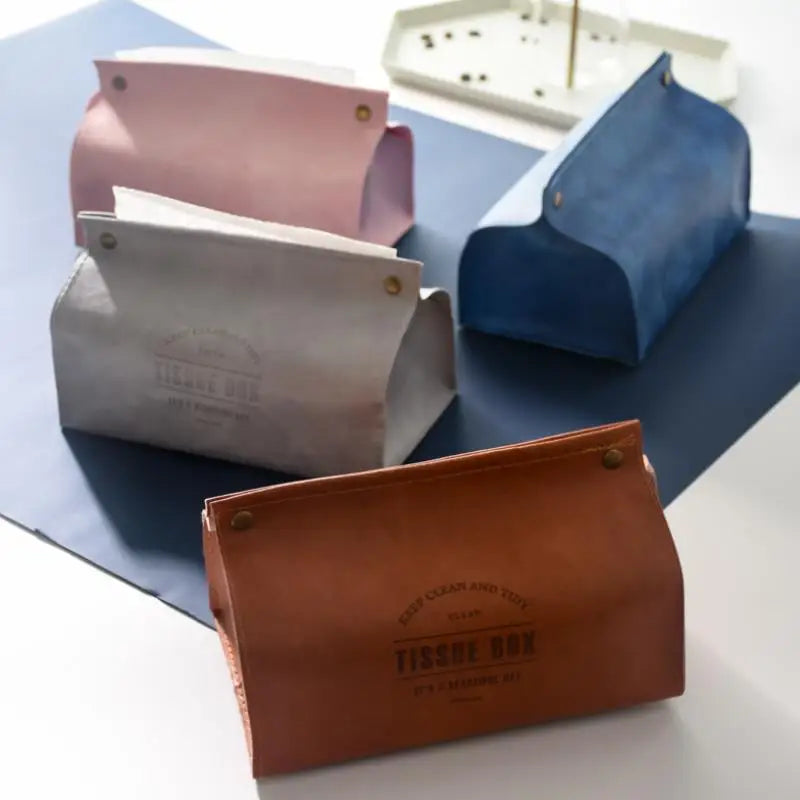 Afralia™ Leather Tissue Box Holder - Nordic Style Decor Storage Case