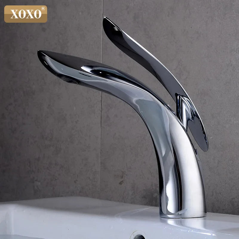 Afralia™ Gold Basin Faucet Single Handle Hot Cold Mixer Tap - 23025A-H