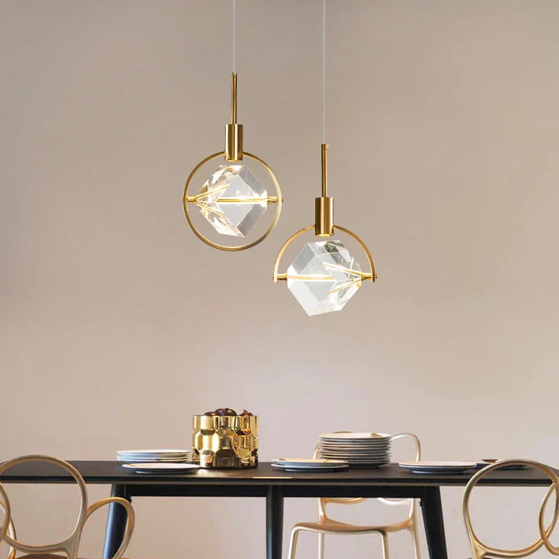 Afralia™ Nordic Crystal Chandelier Pendant for Bedroom Bar, Modern Luxury LED Light