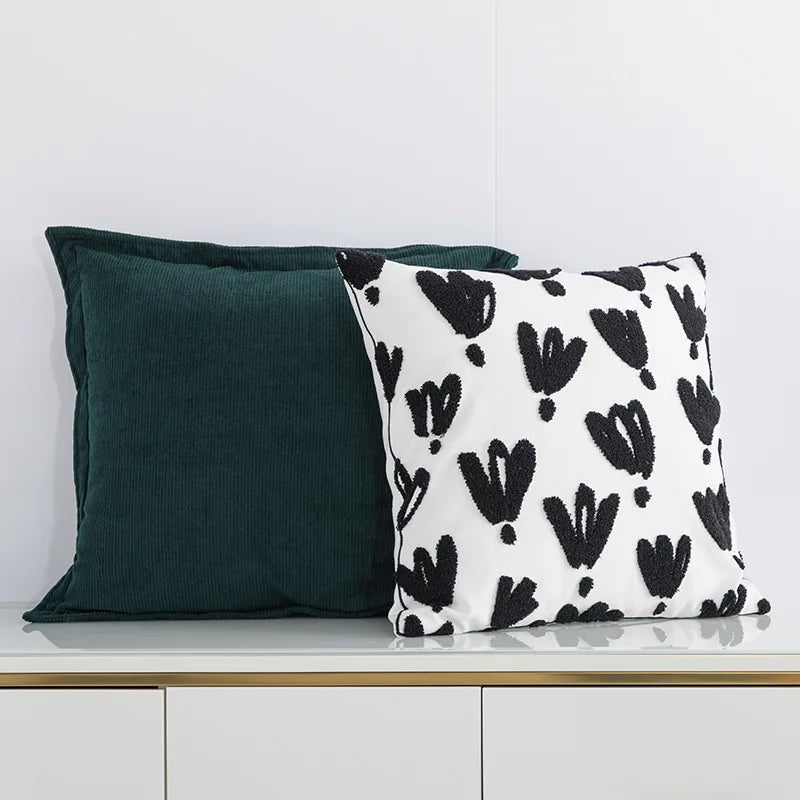 Afralia™ Tufted Cushion Cover Set for Stylish Home Decor in Burned Orange and Black