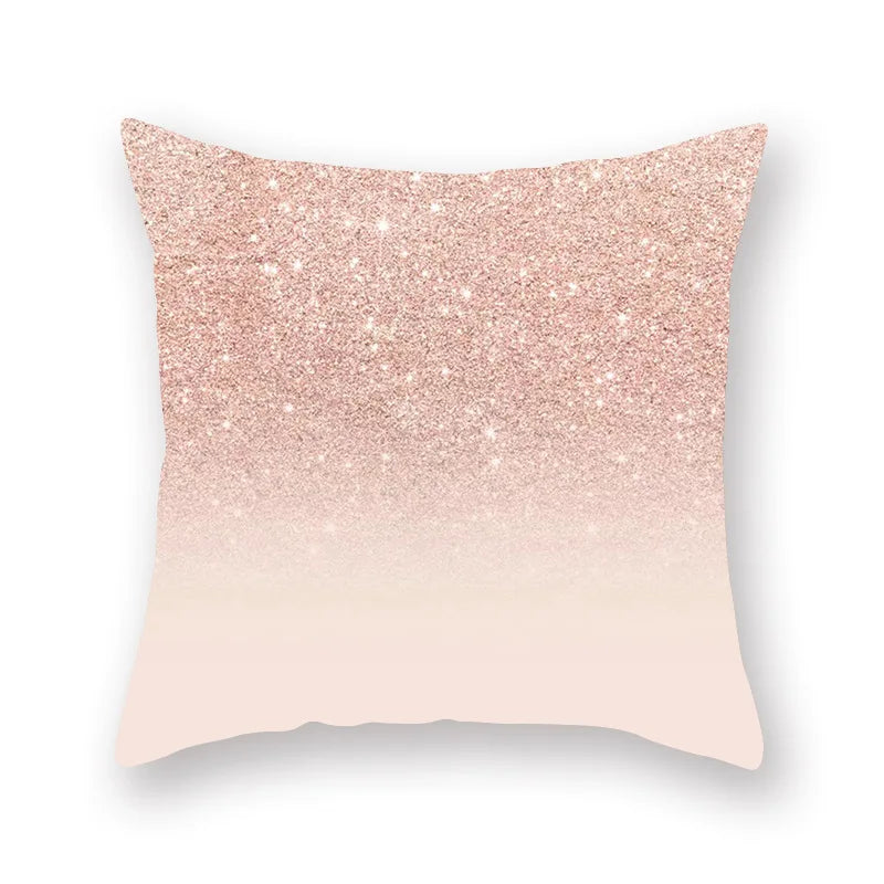 Pink Grey Gold Geometric Abstract Cushion Cover - Afralia™ Cozy Home Decor