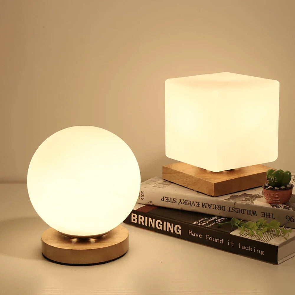 Afralia™ LED Desk Lamp Solid Wood Modern Reading Light Eye Protection Study Bedroom