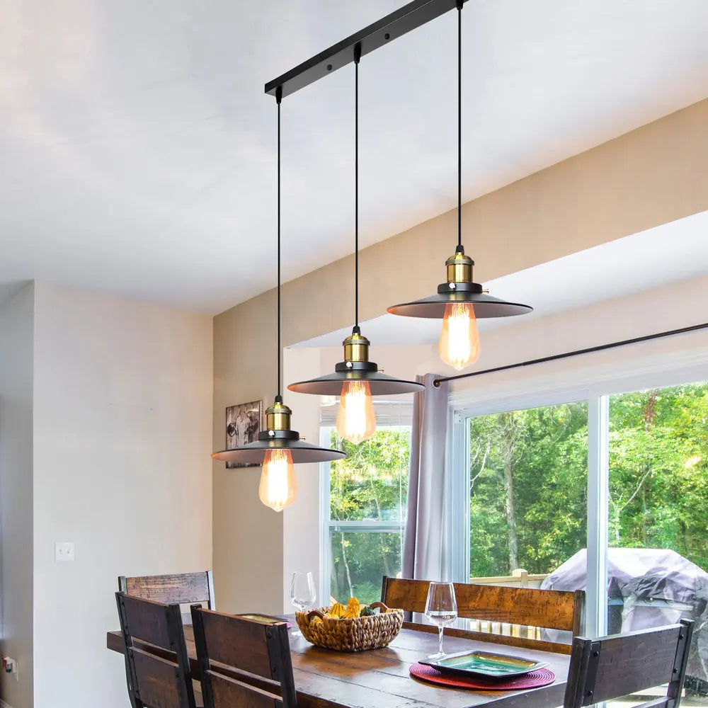 Afralia™ Retro Industrial Pendant Chandelier LED Ceiling Lamps for Kitchen Living Room